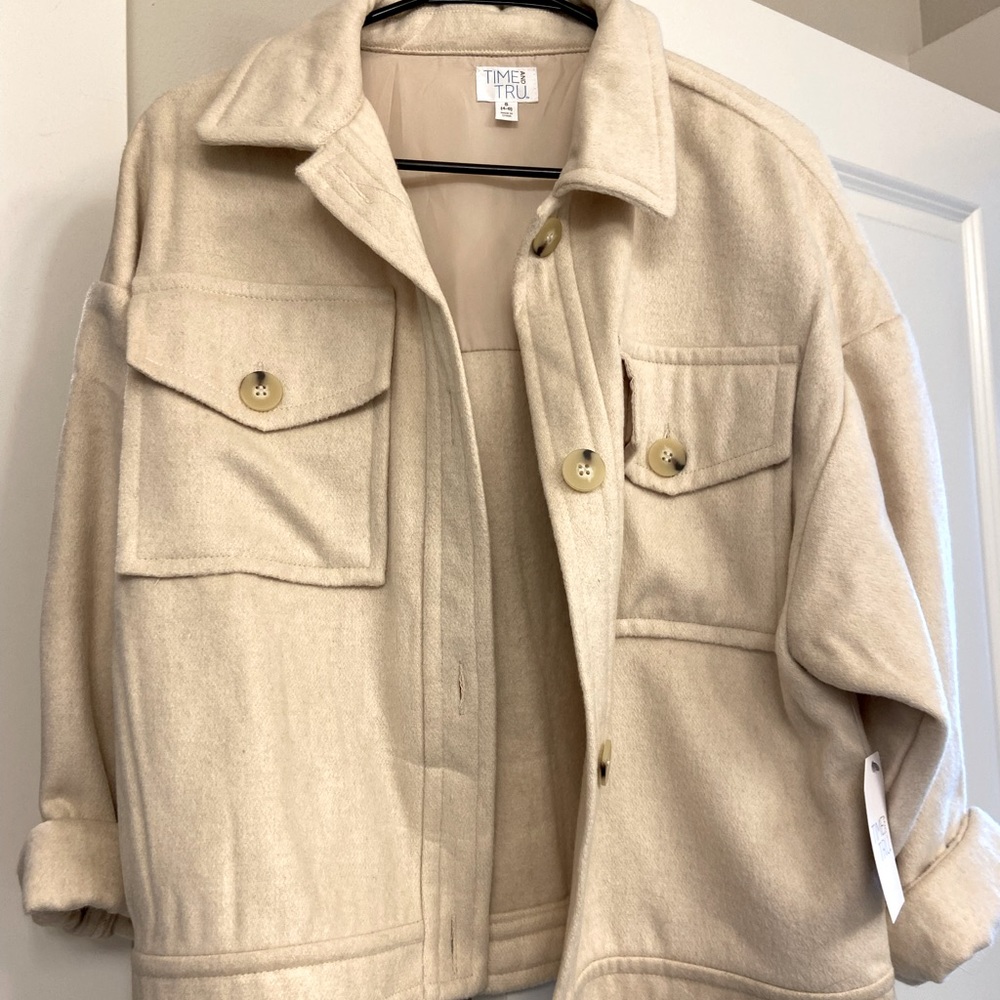 Time and Tru Beige Shacket